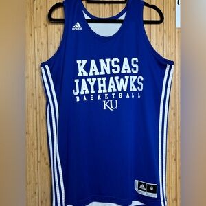 Adidas Blue and White Basketball Jersey